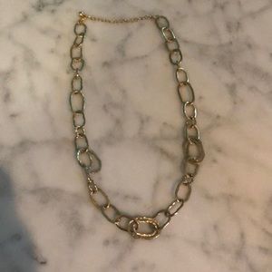 Hand hammered long necklace with unique shapes